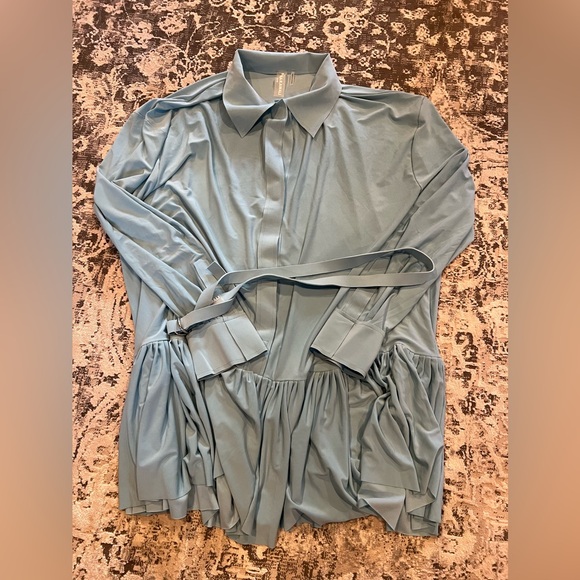 OVERSIZED BOYFRIEND SHIRT DRESS
IN POWDER BLUE - Picture 6 of 7